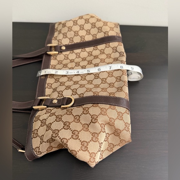 Gucci Vintage Brown Monogram Canvas Shoulder Bag and Dust Bag - Picture 9 of 16